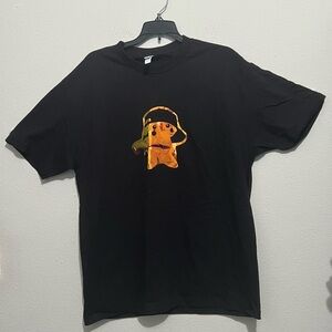 American Apparel Black Tee with Pokemon Pickachu Graphic